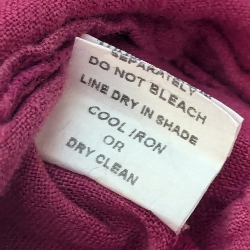 ♥️ Frances Bettini Linen Blouse Lagenlook size M natural fabric boho red Italy - Picture 5 of 9